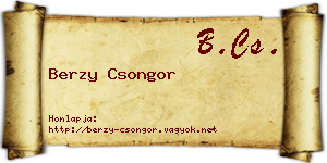 Berzy Csongor névjegykártya